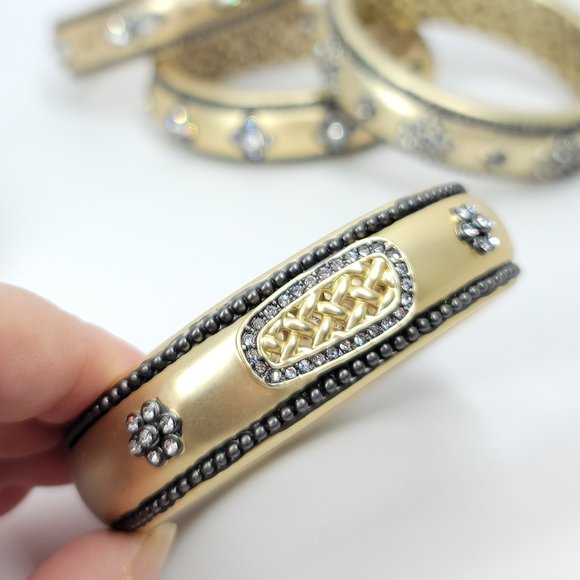 NWT Art Deco Pave CZ Hinged Magnetic Cuff Bangle - Picture 5 of 15